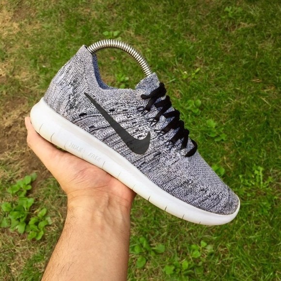 Nike Shoes - Womens Nike Free RN Flyknit Color Black Grey Athletic Running Shoe size 8